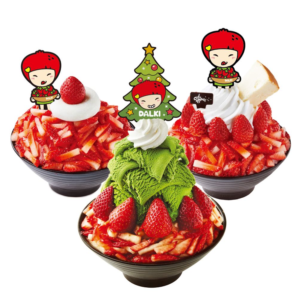 抹茶いちごソルビンクリスマスバージョンが数量限定で日本初登場！ふわふわのミルクかき氷にたっぷりの苺！